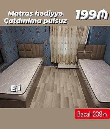 Çarpayılar: Yeni, Təknəfərlik çarpayı, Bazasız, Matras ilə, Siyirməsiz — 1