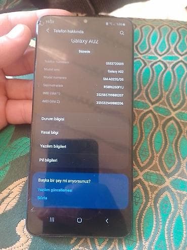 samsung tab s6: Samsung Galaxy A02, 32 GB, rəng - Mavi, İki sim kartlı — 4