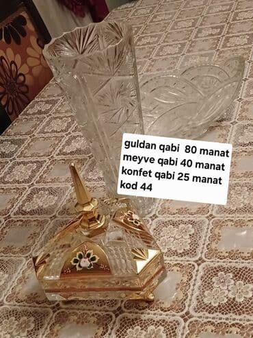 Digər dəstlər və servizlər: Çay dəsti, rəng - Qızılı, Xrustal — 3