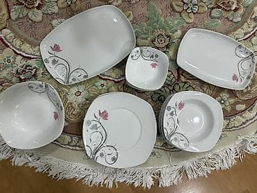 farfor fiqurları: Nahar dəsti, rəng - Ağ, Farfor — 2