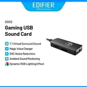 zeng üçün melodiyalar: Edifier GS02 Gaming USB Səs Kartı • 16bit / 44.1KHz və 48KHz kimi — 8