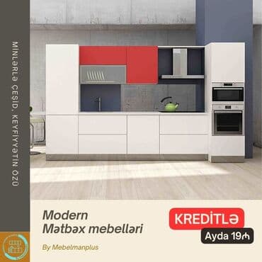 metbex mebeli gence: Sifarişlə mətbəx dəsti, Mat laminat, Kredit var, Pulsuz çatdırılma — 16
