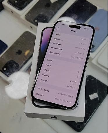ıphone 5se: IPhone 14 Pro, 256 GB, Deep Purple, Zəmanət, Simsiz şarj, Face ID — 3