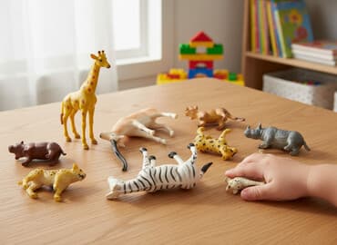 uşaq araba: Uşaq oyuncaqları dəsti – müxtəlif fiqurlar - Heyvan fiqurları: zebra — 1