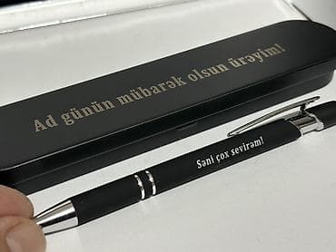 Kağızlar: Hədiyyəlik metal qələm dəsti - Qutu: Mat qara metal hədiyyə qutusu — 3