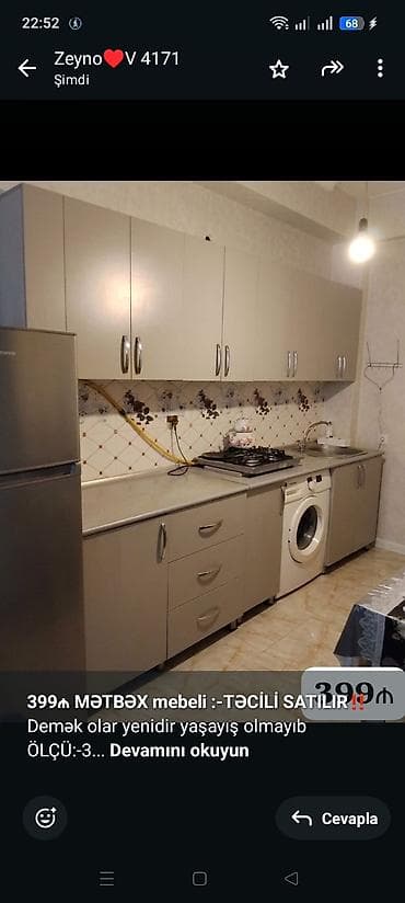2 el mebel: *399₼ MƏTBƏX mebeli :-TƏCİLİ SATILIR*‼️ Demək olar yenidir yaşayış — 1