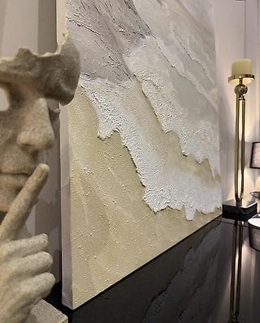 Süni güllər: Dəniz mənzərəsi rəsm əsəri -Ölçü:70x90 - Texnika: yağlı boya və — 2