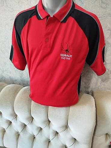 Redback Golf Club polo köynəyi - Rəng: qırmızı, qara və boz detallı - — 3