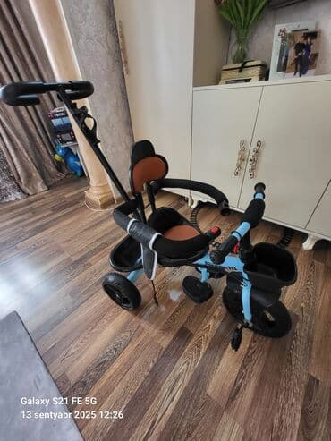 uşaq belekleri instagram: Uşaq üçtəkərli velosipedi - Rəng: açıq mavi/qaranlıq detallarla - Ön — 3