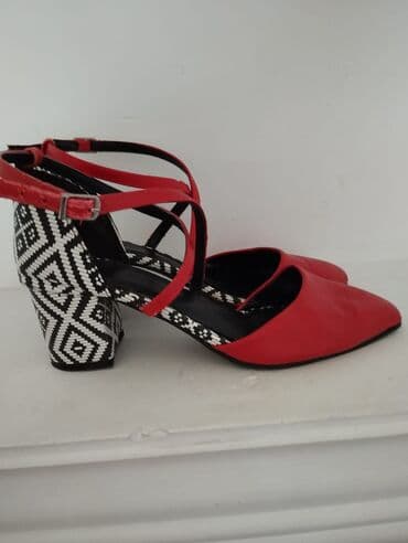 yay ucun qadın ketləri: Tuflilər, Ölçü: 40, rəng - Qırmızı, İşlənmiş — 2