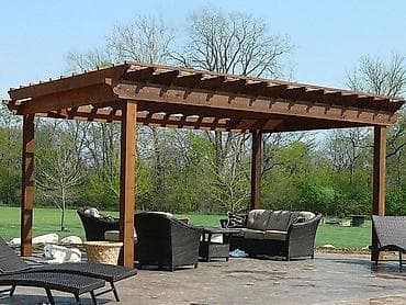 Bağ üçün ağacdan pergola - Material: keyfiyyətli təbii ağac, davamlı