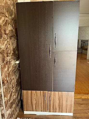 İki rəng kombinasiyalı çoxfunksiyalı şkaf - Material: Laminat/MDF
