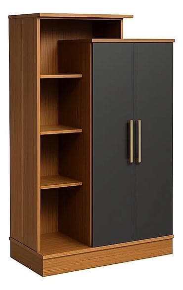 İki bölməli çoxfunksiyalı dolab - Dizayn: Təbii ağac teksturalı