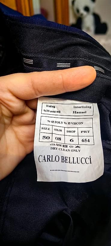 cins etek: Carlo Bellucci kişi kostyumu - Rəng: tünd göy (navy), zərif — 10