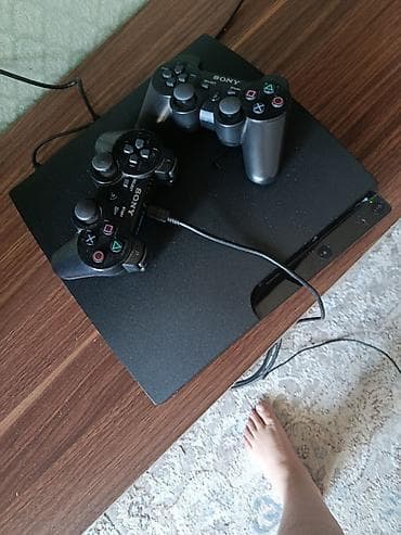 playstation 4 slim ps4: Sony PlayStation 3 Slim oyun konsolu - Model: PS3 Slim (qara rəng) - — 2