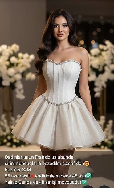 Paltolar: Qadınlar üçün fransız üslubunda qısa, zərif don. - Üst hissə korset — 3