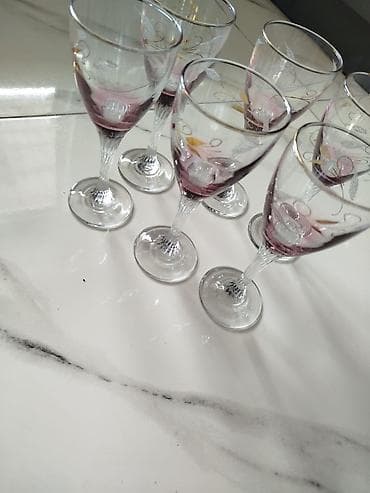 ucuz qablar: Qədəhlər, Şüşə, 6 ədədli dəst — 2