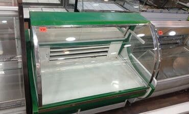 mağaza soyuducusu: Soyuduculu vitrin – şüşə önlü, yarımdairəvi dizaynlı satış vitrinidir — 1
