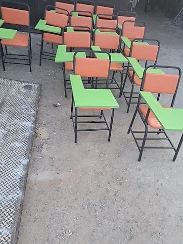 tabletka stullar: Tələbə parta-stulları – metal karkaslı, yastıqlı oturacaq və — 1
