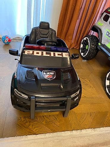 Uşaq üçün elektrikli polis maşını – Dodge stilində - Korpus: qara‑ağ