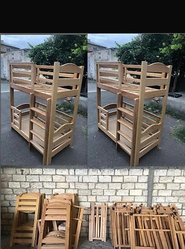 Oğlan və qız üçün, Çarpayı, Matrassız, Siyirməsiz, Taxta