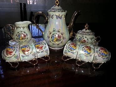 raf ütü qiyməti: Orijinal 6 fincanlı "Madonna" kofeyni servis-Çexiya istehsalı — 1