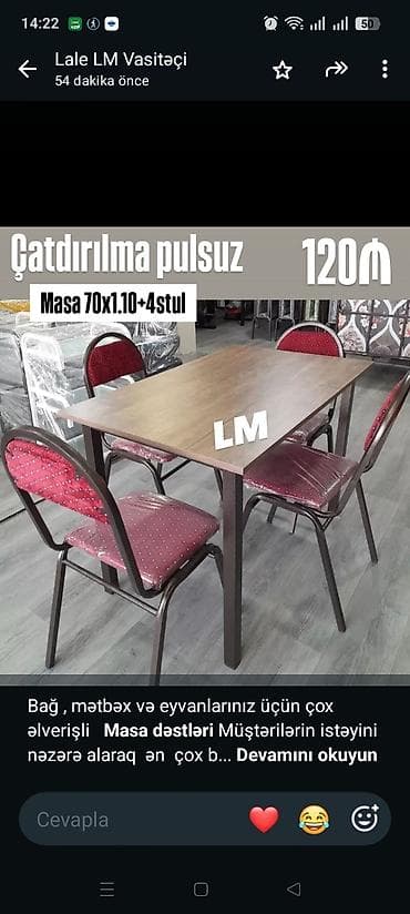 bag stullari: Bağ mətbəx və eyvanlarınız üçün çox əlverişli *Masa dəstləri* — 1