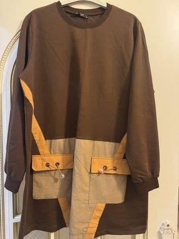 женские рубашки цвета хаки: Qadınlar üçün rahat kapüşonlu və uzunqol üst geyimləri dəsti - Model — 6