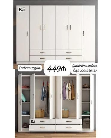 6 qapili dolab Reng secimi var Catdirilma qurasdirilma şeher daxili