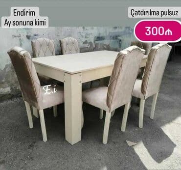 Qonaq otağı üçün, Açılmayan, Dördbucaq masa, 4 stul lalafo.az -da Qonaq otağı üçün, Açılmayan, Dördbucaq masa, 4 stul