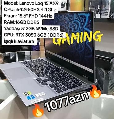 lenovo p1: İşlənmiş Lenovo LOQ, 15.6 ", Intel Core i5, 512 GB, Ödənişli çatdırılma — 1