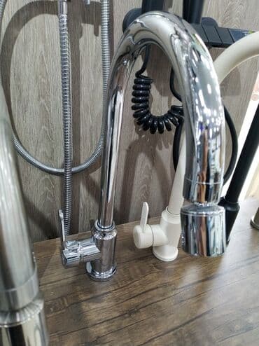 Mətbəx üçün yüksək qövsəli qarışdırıcı kran - Material: parlaq xrom