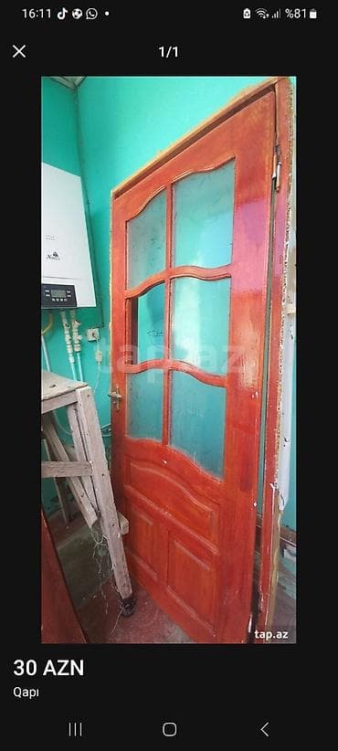 Məhəccərlər: Taxta ara bölmə qapı - Material: təbii ağac (cilalanmış, laklı səth) — 1