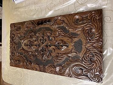 Спортивный инвентарь: Əl oyma naxışlı taxta nərd taxtası - Material: bərk ağac, cilalı səth — 4