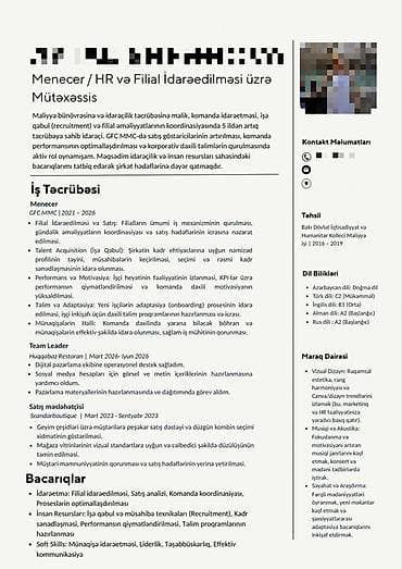 is axtar: 📑Peşəkar CV və Resume Hazırlanması - Sektordan və vəzifədən asılı — 4
