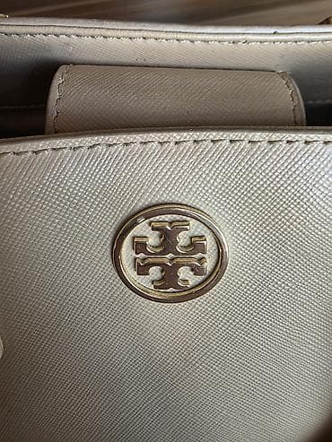 tory bruc: Tory Burch orijinal qadın çantası – bej rəng, safliano teksturalı — 2