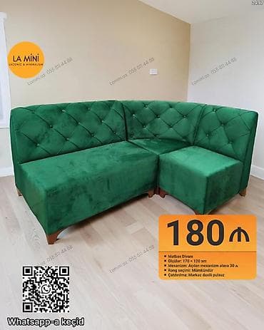 Divanlar: Künc divan, Açılan, Vеlur parça, Şəhərdaxili pulsuz çatdırılma — 1