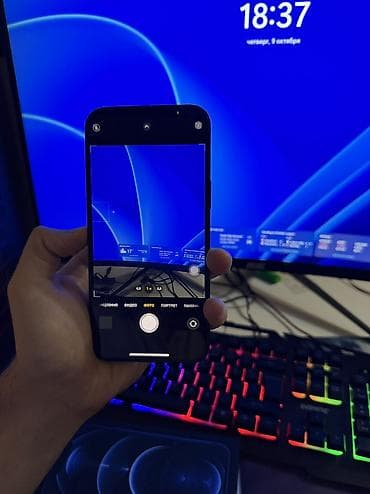 Бытовая техника: IPhone 12 Pro Max, 256 ГБ, Pacific Blue, Отпечаток пальца, Face ID — 6