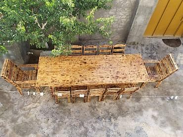 Bağ evləri, restoran (kafe pub ) üçün taxta masa ve oturacaq — 2