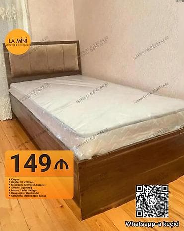 krafatlar: Təknəfərlik çarpayı, Bazasız, Matras ilə, Siyirməsiz — 1