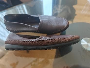 Женская обувь: Qəhvəyi dəridən rahat loaferlər - Material: yumşaq teksturalı təbii — 2
