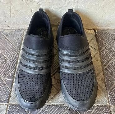 Мужская обувь: Qara rəngli kişilər üçün slip-on idman ayaqqabısı - Rəng: qara - Üst — 1