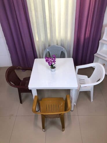 раскладной стол: Yeni, Kvadrat masa, 4 stul, Açılmayan, Stullar ilə, Plastik, Azərbaycan — 7