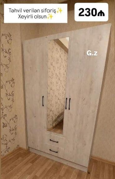 kalidor aboyu: Açılan, 3 qapılı Düz dolab, Qarderob, paltar dolabı — 1