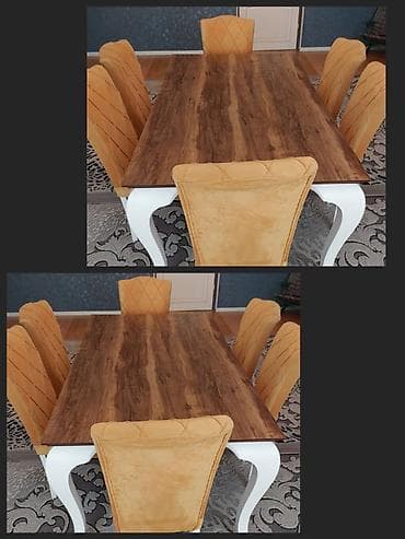 Qonaq otağı üçün, İşlənmiş, Kvadrat masa, 6 stul
