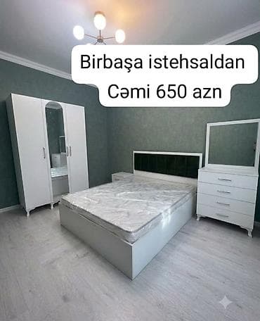 tumba: Yataq otağı mebel dəsti – birbaşa istehsaldan Dəst tərkibi: - Çarpayı — 1