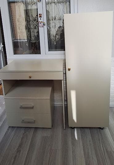 metbex ucun asma tavanlar: Kompakt mətbəx/məişət üçün modul mebel dəsti. - Rəng: krem (bej — 1