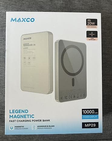 iphone 10 plus: MAXCO Legend Magnetic MP29 – Sürətli Enerjiləndirmə Power Bankı - — 2