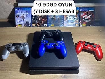 PS4 Slim oyun konsolu dəsti 📦 DƏSTƏ DAXİLDİR: 🔹 Konsol PlayStation 4