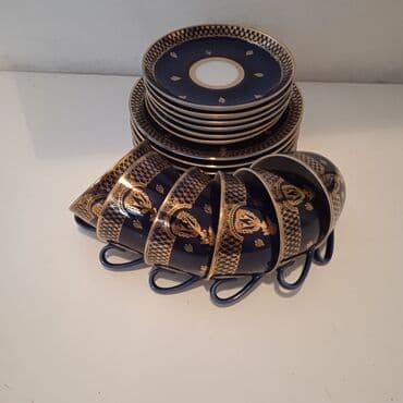 coin casa: Çay dəsti, rəng - Göy, Kobalt, 6 nəfərlik, SSRİ — 4